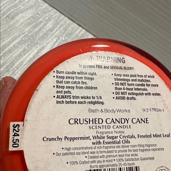 Bath & Body Works Elf Village Candle 3 wick crushed candy cane 14.5 ounce NEW - Picture 4 of 5